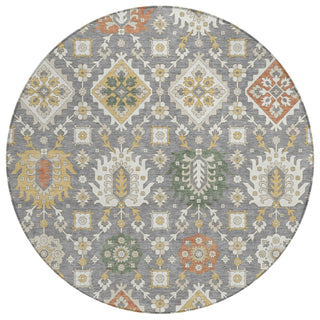 Piper Looms Chantille Bohemian ACN2200 Gray Machine Washable Area Rug Round Main Image