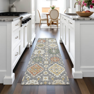 Piper Looms Chantille Bohemian ACN2200 Gray Machine Washable Area Rug Runner Lifestyle Image Feature