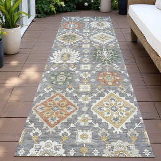 Piper Looms Chantille Bohemian ACN2200 Gray Machine Washable Area Rug Runner Outdoor Lifestyle Image Feature