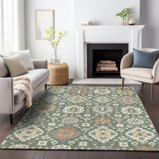 Piper Looms Chantille Bohemian ACN2200 Green Machine Washable Area Rug Lifestyle Image Feature