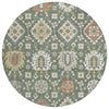 Piper Looms Chantille Bohemian ACN2200 Green Machine Washable Area Rug Round Main Image