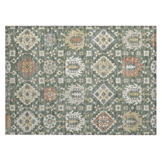 Piper Looms Chantille Bohemian ACN2200 Green Machine Washable Area Rug Scatter Main Image