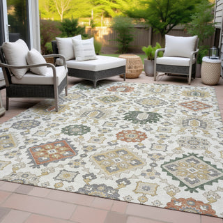 Piper Looms Chantille Bohemian ACN2200 Ivory Machine Washable Area Rug Outdoor Lifestyle Image Feature