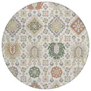 Piper Looms Chantille Bohemian ACN2200 Ivory Machine Washable Area Rug Round Main Image