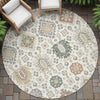 Piper Looms Chantille Bohemian ACN2200 Ivory Machine Washable Area Rug Round Outdoor Lifestyle Image Feature