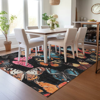 Piper Looms Chantille Animal ACN2201 Black Machine Washable Area Rug Lifestyle Image Feature