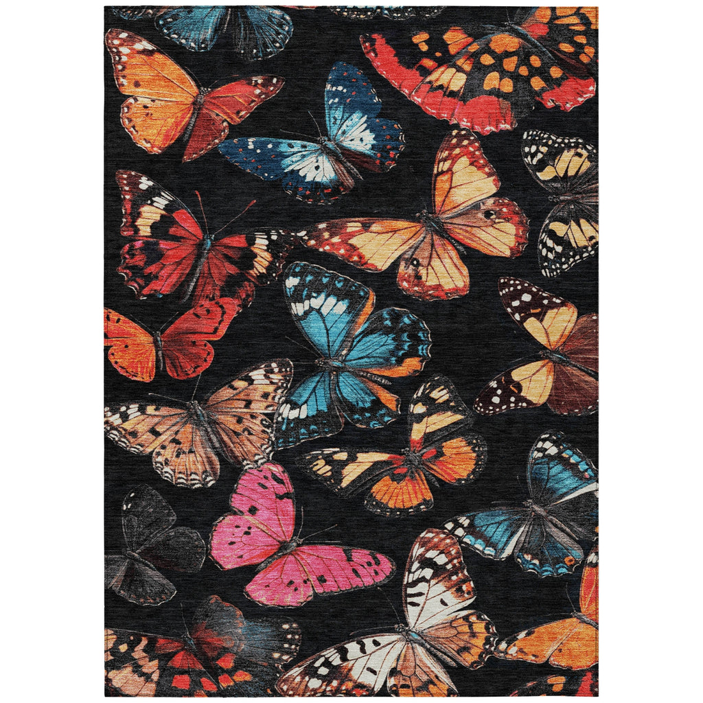 Piper Looms Chantille Animal ACN2201 Black Machine Washable Area Rug main image