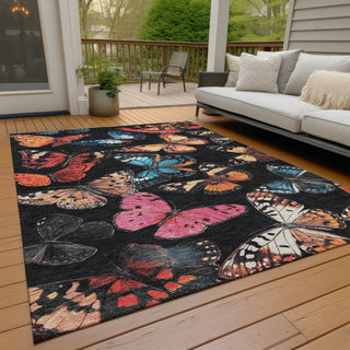 Piper Looms Chantille Animal ACN2201 Black Machine Washable Area Rug Outdoor Lifestyle Image Feature