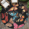 Piper Looms Chantille Animal ACN2201 Black Machine Washable Area Rug Round Outdoor Lifestyle Image Feature