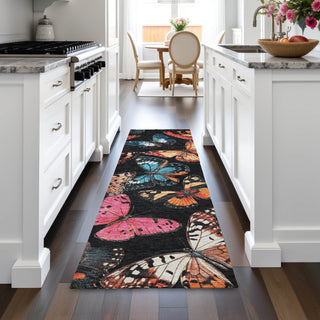 Piper Looms Chantille Animal ACN2201 Black Machine Washable Area Rug Runner Lifestyle Image Feature