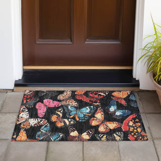 Piper Looms Chantille Animal ACN2201 Black Machine Washable Area Rug Scatter Outdoor Lifestyle Image Feature