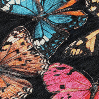 Piper Looms Chantille Animal ACN2201 Black Machine Washable Area Rug Swatch Image