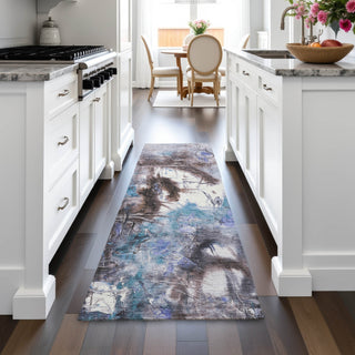 Piper Looms Chantille Abstract ACN2202 Lavender Machine Washable Area Rug Runner Lifestyle Image Feature