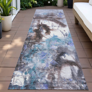 Piper Looms Chantille Abstract ACN2202 Lavender Machine Washable Area Rug Runner Outdoor Lifestyle Image Feature