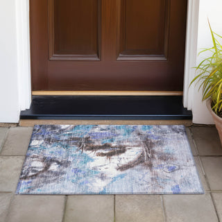 Piper Looms Chantille Abstract ACN2202 Lavender Machine Washable Area Rug Scatter Outdoor Lifestyle Image Feature