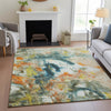 Piper Looms Chantille Abstract ACN2202 Sage Machine Washable Area Rug Lifestyle Image Feature