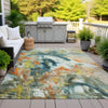 Piper Looms Chantille Abstract ACN2202 Sage Machine Washable Area Rug Outdoor Lifestyle Image Feature