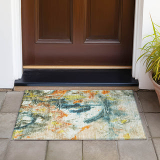 Piper Looms Chantille Abstract ACN2202 Sage Machine Washable Area Rug Scatter Outdoor Lifestyle Image Feature