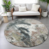 Piper Looms Chantille Abstract ACN2202 Taupe Machine Washable Area Rug Round Lifestyle Image Feature