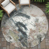 Piper Looms Chantille Abstract ACN2202 Taupe Machine Washable Area Rug Round Outdoor Lifestyle Image Feature