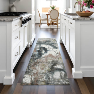Piper Looms Chantille Abstract ACN2202 Taupe Machine Washable Area Rug Runner Lifestyle Image Feature