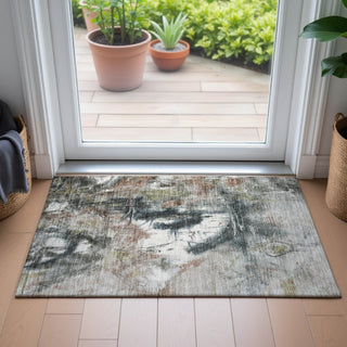 Piper Looms Chantille Abstract ACN2202 Taupe Machine Washable Area Rug Scatter Lifestyle Image Feature