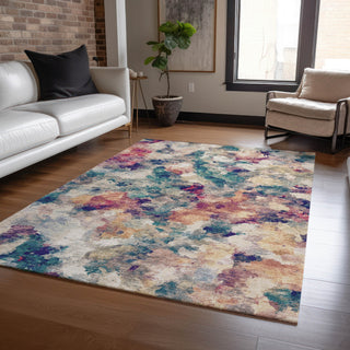 Piper Looms Chantille Abstract ACN2203 Putty Machine Washable Area Rug Lifestyle Image Feature