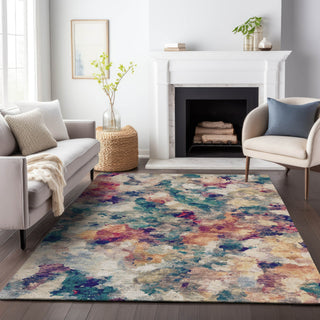 Piper Looms Chantille Abstract ACN2203 Putty Machine Washable Area Rug Lifestyle Image Feature
