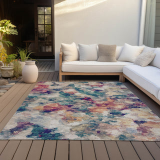 Piper Looms Chantille Abstract ACN2203 Putty Machine Washable Area Rug Outdoor Lifestyle Image Feature
