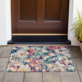 Piper Looms Chantille Abstract ACN2203 Putty Machine Washable Area Rug Scatter Outdoor Lifestyle Image Feature