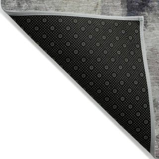 Piper Looms Chantille Abstract ACN2204 Gray Machine Washable Area Rug Backing Image