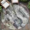 Piper Looms Chantille Abstract ACN2204 Gray Machine Washable Area Rug Round Outdoor Lifestyle Image Feature
