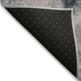 Piper Looms Chantille Abstract ACN2204 Green Machine Washable Area Rug Backing Image