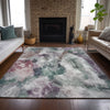 Piper Looms Chantille Abstract ACN2204 Green Machine Washable Area Rug Lifestyle Image Feature
