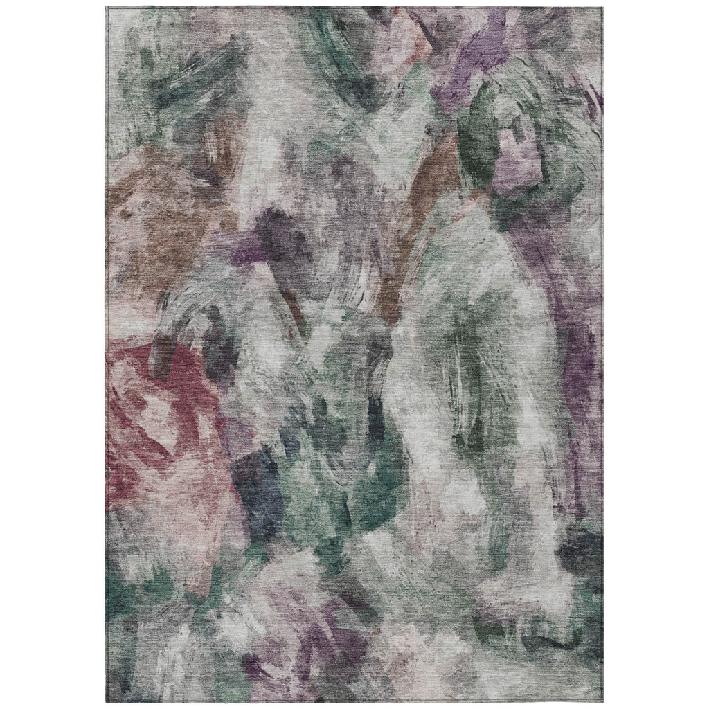 Piper Looms Chantille Abstract ACN2204 Green Machine Washable Area Rug main image