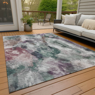 Piper Looms Chantille Abstract ACN2204 Green Machine Washable Area Rug Outdoor Lifestyle Image Feature