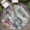 Piper Looms Chantille Abstract ACN2204 Green Machine Washable Area Rug Round Outdoor Lifestyle Image Feature