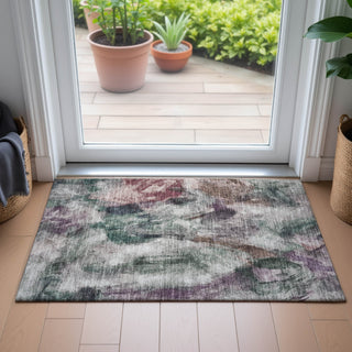 Piper Looms Chantille Abstract ACN2204 Green Machine Washable Area Rug Scatter Lifestyle Image Feature