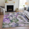 Piper Looms Chantille Abstract ACN2204 Lavender Machine Washable Area Rug Lifestyle Image Feature
