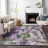 Piper Looms Chantille Abstract ACN2204 Lavender Machine Washable Area Rug Lifestyle Image Feature