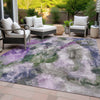 Piper Looms Chantille Abstract ACN2204 Lavender Machine Washable Area Rug Outdoor Lifestyle Image Feature