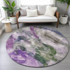 Piper Looms Chantille Abstract ACN2204 Lavender Machine Washable Area Rug Round Lifestyle Image Feature