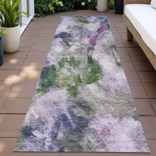 Piper Looms Chantille Abstract ACN2204 Lavender Machine Washable Area Rug Runner Outdoor Lifestyle Image Feature