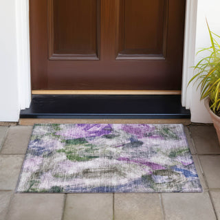 Piper Looms Chantille Abstract ACN2204 Lavender Machine Washable Area Rug Scatter Outdoor Lifestyle Image Feature