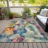 Piper Looms Chantille Abstract ACN2204 Sage Machine Washable Area Rug Outdoor Lifestyle Image Feature