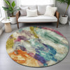 Piper Looms Chantille Abstract ACN2204 Sage Machine Washable Area Rug Round Lifestyle Image Feature