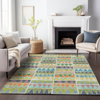 Piper Looms Chantille Geometric ACN2205 Beige Machine Washable Area Rug Lifestyle Image Feature