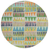 Piper Looms Chantille Geometric ACN2205 Beige Machine Washable Area Rug Round Main Image