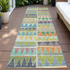 Piper Looms Chantille Geometric ACN2205 Beige Machine Washable Area Rug Runner Outdoor Lifestyle Image Feature