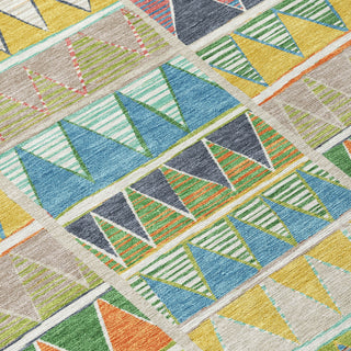 Piper Looms Chantille Geometric ACN2205 Beige Machine Washable Area Rug Swatch Image
